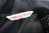 Rebecca Taylor Cutout Shoulder Tank Top Black Crystal-Embellished Silk Size 0 available at CelebrityOwned.com img_5