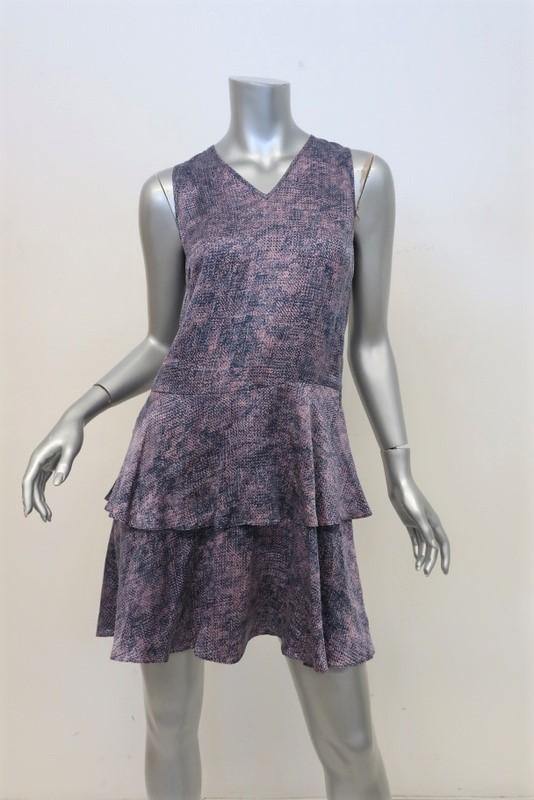 Rebecca Taylor Dress Purple/Pink Static Silk Size 0 Sleeveless Layered Mini available at CelebrityOwned.com img_4