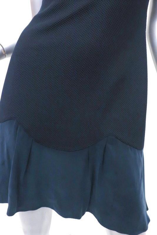 Rebecca Taylor Dress Stacy Navy Stretch Pique &amp; Satin Size 2 Sleeveless Mini NEW available at CelebrityOwned.com img_3