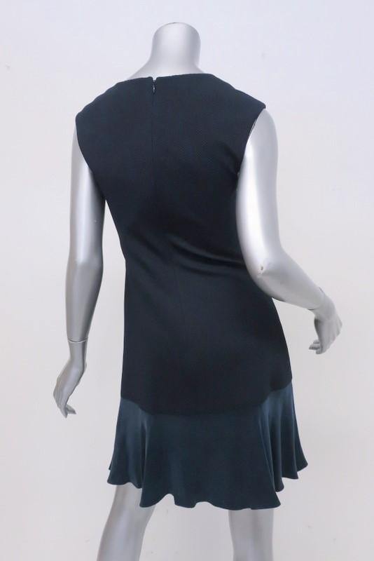 Rebecca Taylor Dress Stacy Navy Stretch Pique &amp; Satin Size 2 Sleeveless Mini NEW available at CelebrityOwned.com img_5