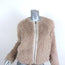 Rebecca Taylor Faux Fur Bomber Jacket Beige Size Small
