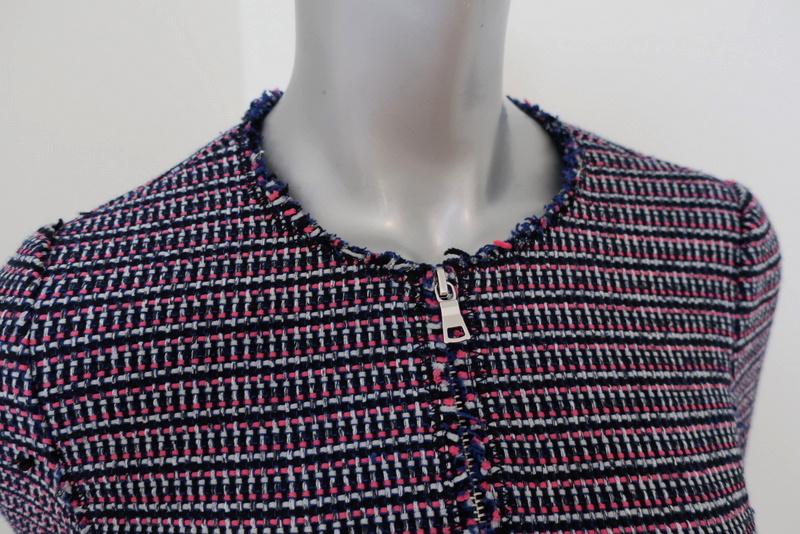 Rebecca Taylor Graphic Tweed Jacket Navy/Pink Size 4 available at CelebrityOwned.com img_3