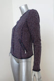 Rebecca Taylor Graphic Tweed Jacket Navy/Pink Size 4 available at CelebrityOwned.com img_6