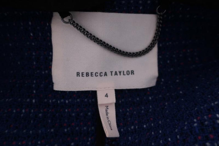 Rebecca Taylor Graphic Tweed Jacket Navy/Pink Size 4 available at CelebrityOwned.com img_8