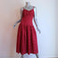 Rebecca Taylor Heart Print Midi Tank Dress Red Ruched Silk Size 6