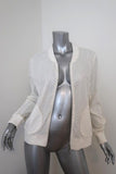 Rebecca Taylor Laser Cut Bomber Jacket White Twill Size 10 available at CelebrityOwned.com img_2