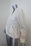Rebecca Taylor Laser Cut Bomber Jacket White Twill Size 10 available at CelebrityOwned.com img_4