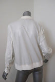 Rebecca Taylor Laser Cut Bomber Jacket White Twill Size 10 available at CelebrityOwned.com img_6