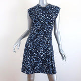 Rebecca Taylor Mini Dress Blue Lynx Leopard Print Size 2 Cap Sleeve Sheath available at CelebrityOwned.com img_1