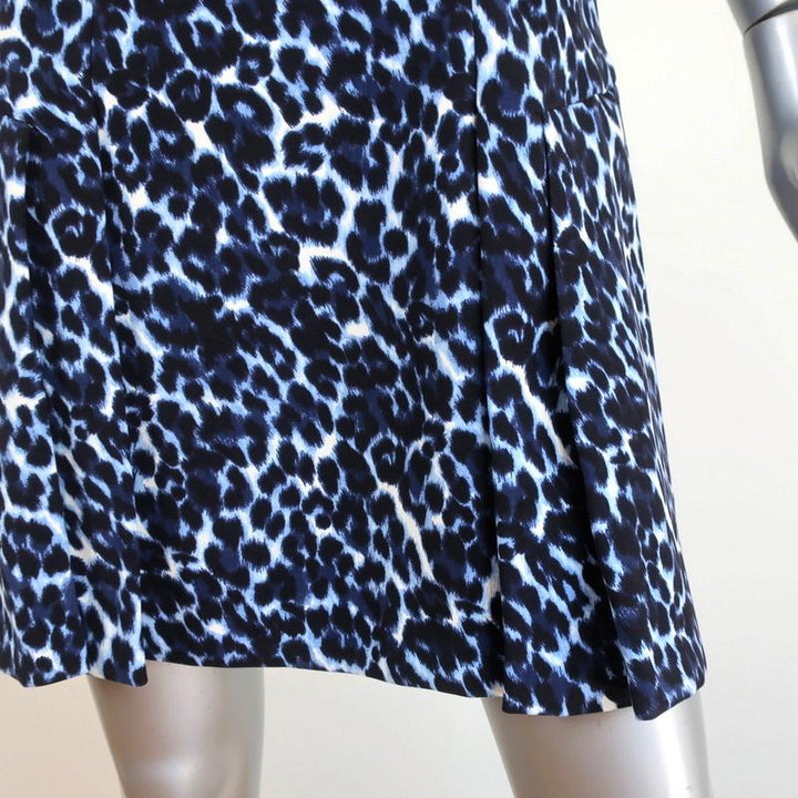 Rebecca Taylor Mini Dress Blue Lynx Leopard Print Size 2 Cap Sleeve Sheath available at CelebrityOwned.com img_2