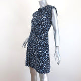Rebecca Taylor Mini Dress Blue Lynx Leopard Print Size 2 Cap Sleeve Sheath available at CelebrityOwned.com img_3