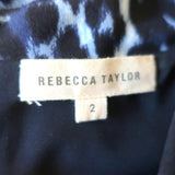 Rebecca Taylor Mini Dress Blue Lynx Leopard Print Size 2 Cap Sleeve Sheath available at CelebrityOwned.com img_6