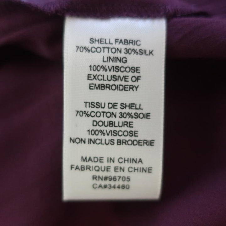 Rebecca Taylor Ruffle Top Pinwheel Purple Eyelet-Embroidered Size 4 Short Sleeve available at CelebrityOwned.com img_7