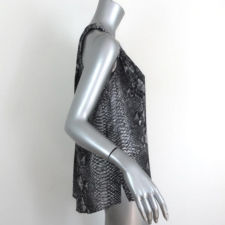 Rebecca Taylor Tank Top Gray Snakeskin Print Size 6 Sleeveless V-Neck Blouse available at CelebrityOwned.com img_3