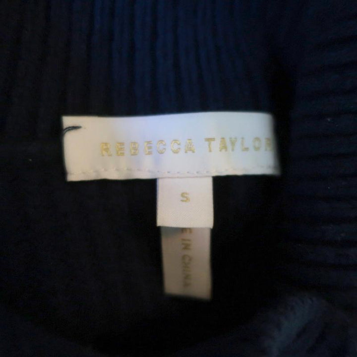Rebecca Taylor Turtleneck Sweater Navy Striped Size Small Side-Tie Pullover available at CelebrityOwned.com img_7