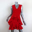 Rebecca Vallance Havana Mini Dress Red Ruffled Crepe Size US 4 NEW