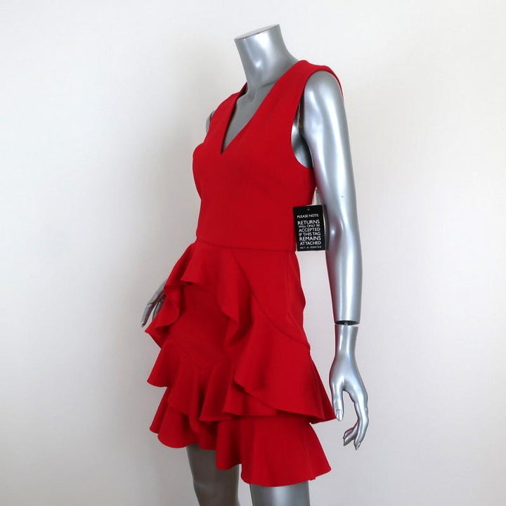 Rebecca Vallance Havana Mini Dress Red Ruffled Crepe Size US 4 NEW available at CelebrityOwned.com img_3