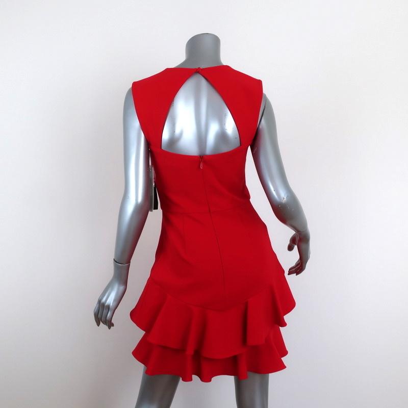 Rebecca Vallance Havana Mini Dress Red Ruffled Crepe Size US 4 NEW available at CelebrityOwned.com img_5