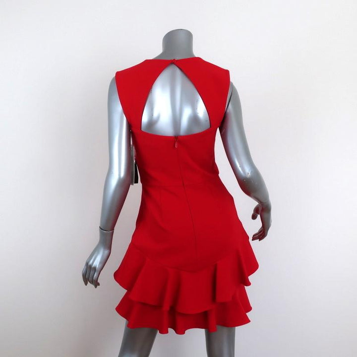 Rebecca Vallance Havana Mini Dress Red Ruffled Crepe Size US 4 NEW available at CelebrityOwned.com img_5
