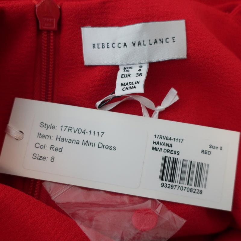 Rebecca Vallance Havana Mini Dress Red Ruffled Crepe Size US 4 NEW available at CelebrityOwned.com img_6