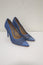 Reed Krakoff Bionic Academy Pumps Blue Perforated Leather Size 36.5 Pointed Toe