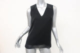Reed Krakoff Blouse Black Layered Silk Size 4 Sleeveless V-Neck Top available at CelebrityOwned.com img_1