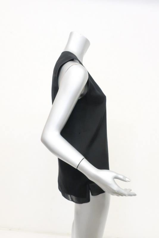 Reed Krakoff Blouse Black Layered Silk Size 4 Sleeveless V-Neck Top available at CelebrityOwned.com img_2