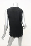 Reed Krakoff Blouse Black Layered Silk Size 4 Sleeveless V-Neck Top available at CelebrityOwned.com img_3