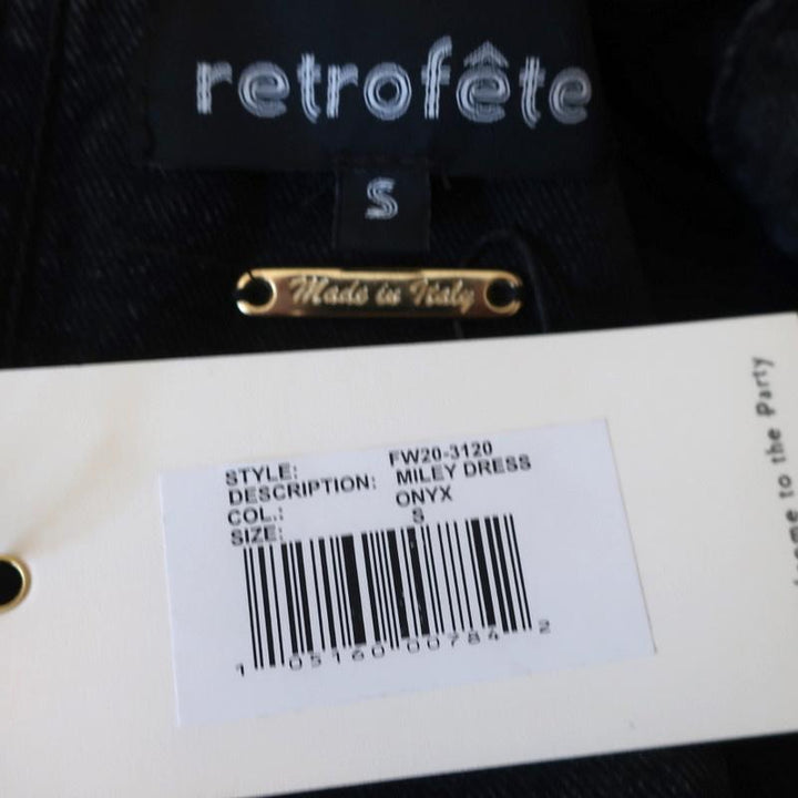Retrofete Mini Dress Miley Onyx Denim Size Small Zip-Front NEW available at CelebrityOwned.com img_6