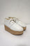 Robert Clergerie Patos Platform Espadrille Oxford White Leather Size 36.5