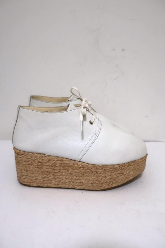 Robert Clergerie Patos Platform Espadrille Oxford White Leather Size 36.5 available at CelebrityOwned.com img_3
