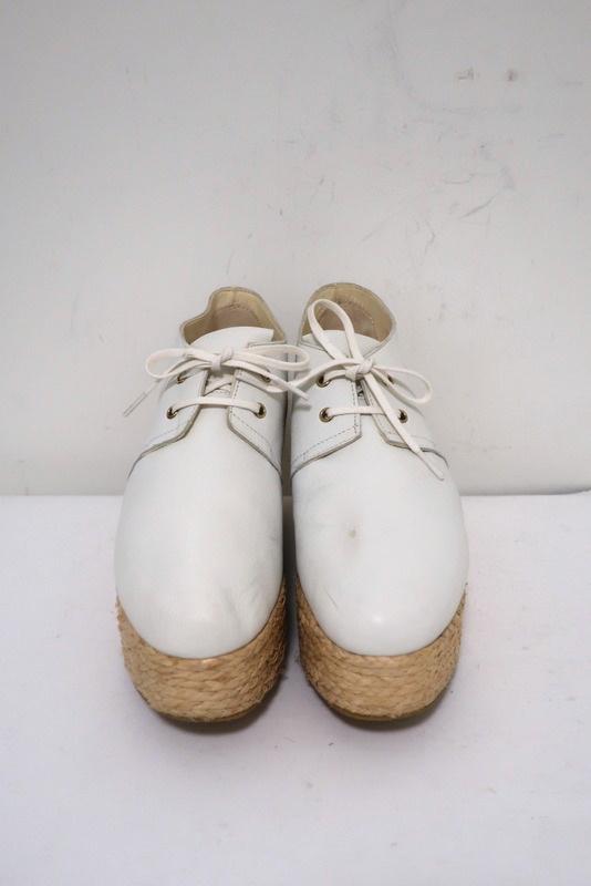 Robert Clergerie Patos Platform Espadrille Oxford White Leather Size 36.5 available at CelebrityOwned.com img_4