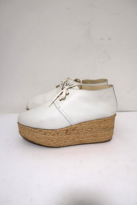 Robert Clergerie Patos Platform Espadrille Oxford White Leather Size 36.5 available at CelebrityOwned.com img_6