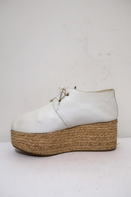 Robert Clergerie Patos Platform Espadrille Oxford White Leather Size 36.5 available at CelebrityOwned.com img_7