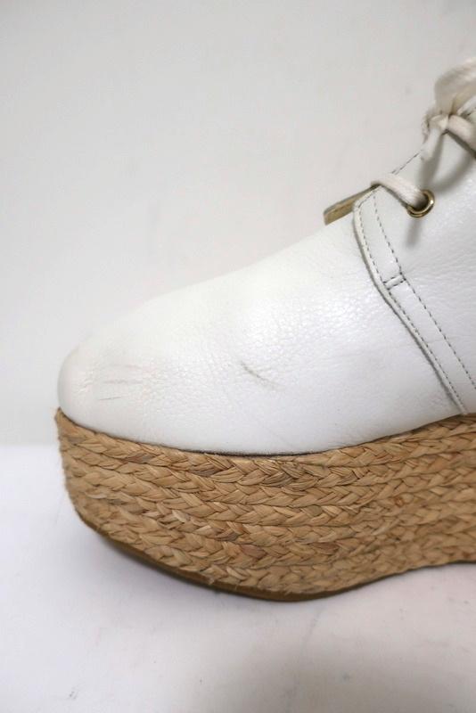 Robert Clergerie Patos Platform Espadrille Oxford White Leather Size 36.5 available at CelebrityOwned.com img_8