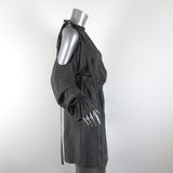 Robert Rodriguez Dress Black & White Star Print Size Medium Cold-Shoulder Mini available at CelebrityOwned.com img_3