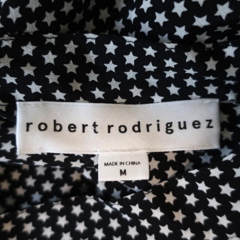 Robert Rodriguez Dress Black &amp; White Star Print Size Medium Cold-Shoulder Mini available at CelebrityOwned.com img_5