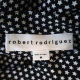 Robert Rodriguez Dress Black & White Star Print Size Medium Cold-Shoulder Mini available at CelebrityOwned.com img_5