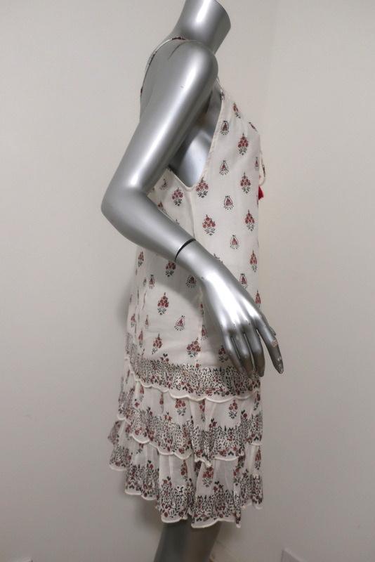 Roberta Roller Rabbit Dress White Floral Print Embroidered Cotton Sz Extra Small available at CelebrityOwned.com img_4