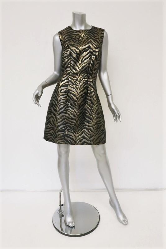 Roberto Cavalli Dress Black/Gold Metallic Animal Jacquard Sleeveless S Celebrity Owned Roberto Cavalli Dress Black/Gold Metallic Animal Jacquard Sleeveless S Celebrity Owned
