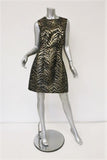 Roberto Cavalli Dress Black/Gold Metallic Animal Jacquard Sleeveless Size 46 available at CelebrityOwned.com img_1