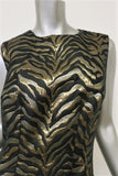 Roberto Cavalli Dress Black/Gold Metallic Animal Jacquard Sleeveless Size 46 available at CelebrityOwned.com img_3