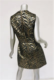Roberto Cavalli Dress Black/Gold Metallic Animal Jacquard Sleeveless Size 46 available at CelebrityOwned.com img_5