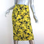 Rochas Pencil Skirt Oncidium Yellow Metallic Jacquard Size 40 NEW