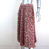 Rochas Pleated Midi Skirt White/Red Roses Print Silk Chiffon Size 42 NEW available at CelebrityOwned.com img_2