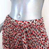 Rochas Pleated Midi Skirt White/Red Roses Print Silk Chiffon Size 42 NEW available at CelebrityOwned.com img_3