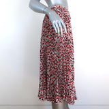 Rochas Pleated Midi Skirt White/Red Roses Print Silk Chiffon Size 42 NEW available at CelebrityOwned.com img_4