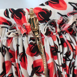 Rochas Pleated Midi Skirt White/Red Roses Print Silk Chiffon Size 42 NEW available at CelebrityOwned.com img_6