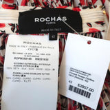Rochas Pleated Midi Skirt White/Red Roses Print Silk Chiffon Size 42 NEW available at CelebrityOwned.com img_7