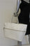 Rochas Shopper Tote White Leather Zip-Front Large Shoulder Bag